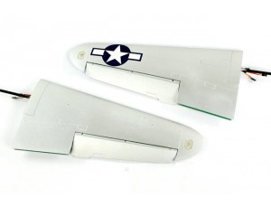 Flightline 1.6M P-38L Silver Main Outside Wing Set